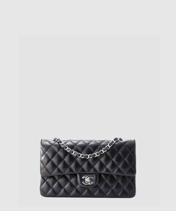 [CHANEL-샤넬] 클래식 미듐 램스킨 은장