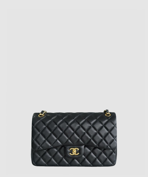 [CHANEL-샤넬] 클래식 점보 램스킨 금장