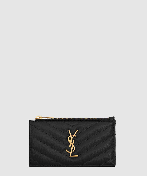 [SAINT LAURENT-생로랑] 마틀라세 프라그망 지퍼 카드 케이스 607915