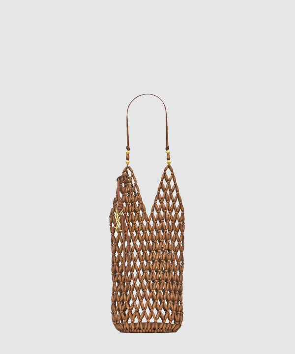 [SAINT LAURENT-생로랑] 우드 비즈 소재의 유연한 버킷 백 821911