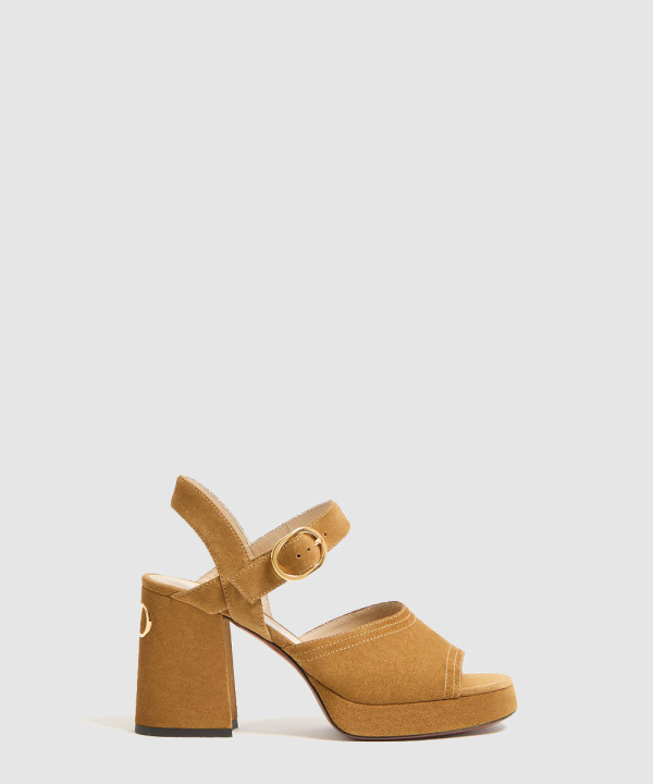 [VALENTINO-발렌티노] 포셋 크러스트 레더 플랫폼 샌들 100MM 7W2S0MI1DHU